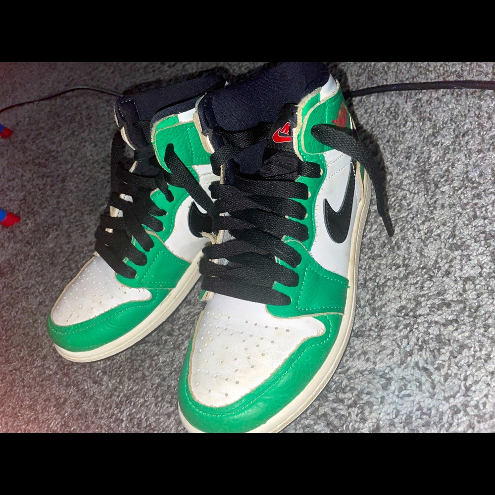 Boys Lucky Green Air Jordan 1